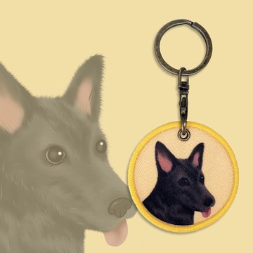 Q毛 鑰匙圈 布章鑰匙圈 米克斯 台灣犬 悠遊卡 悠遊卡鑰匙圈 狗狗