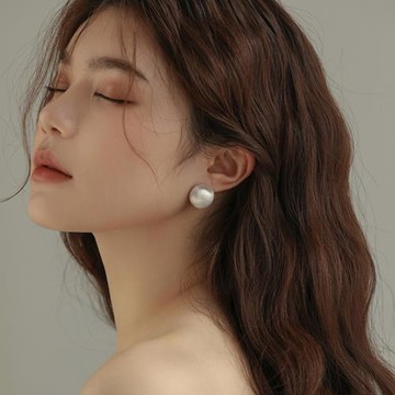 【優雅知性】簡約大氣s925銀針磨砂圓球耳環時尚高級冷淡風耳釘