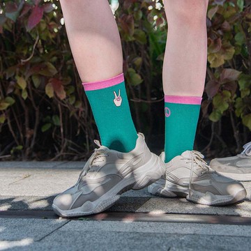 【不吵架了YA】AB中筒襪 I 台灣原創設計襪子 / Z0018