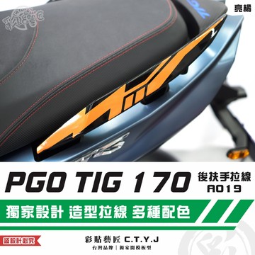 彩貼藝匠 PGO TIG 170 後扶手拉線A019（一對）3M反光貼紙 ORACAL螢光貼 拉線設計 裝飾 機車貼紙