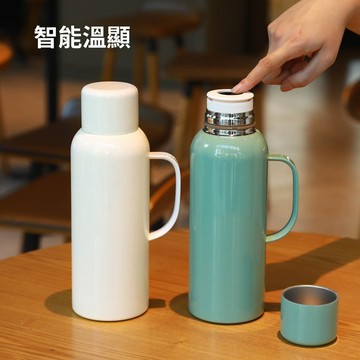 特惠🚀🚀✨mini小鋼炮316不鏽鋼保溫杯 雙層智能顯溫保溫壺 大容量手柄燜茶壺