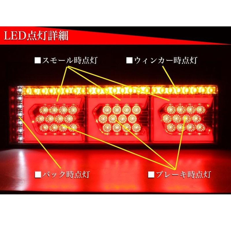 エルフ いすゞ ファイバー LED トラックテール シーケンシャル 左右セット テールランプ 角型 スリースターズ eマーク認証 |  LINEショッピング