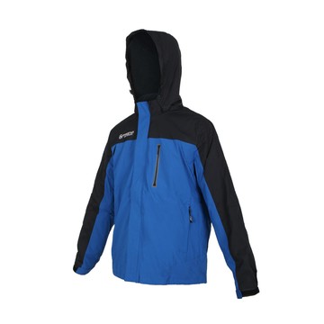 firestar 男拆帽防風外套-磨毛裏-連帽外套 保暖 刷毛 防潑水 反光 慢跑 藍黑