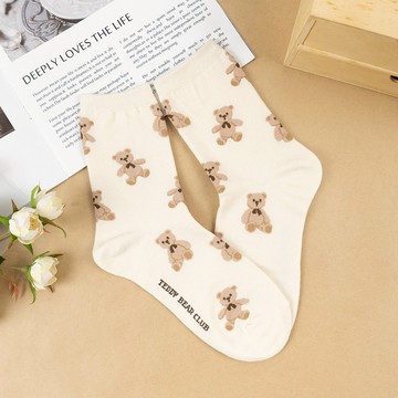 【AHUA阿華有事嗎?】韓國熊熊玩偶中筒襪