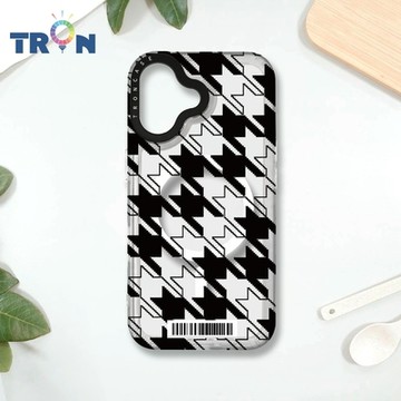 TRON IPHONE 16 虛實剪影千鳥紋 防摔 MAGSAFE 磁吸 太空載具殼 透白 手機殼