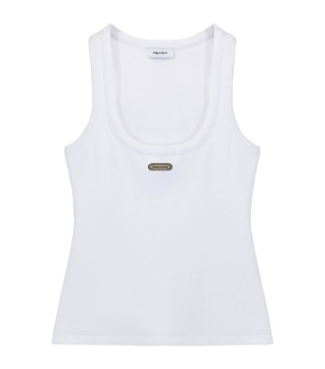 McQueen Stretch-Cotton Logo Tank Top