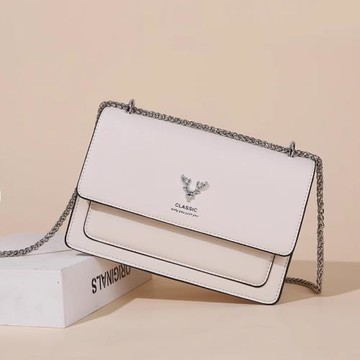 法國MK&ins真皮女包2024新款時尚小包單肩包斜挎包百搭鏈條小方包