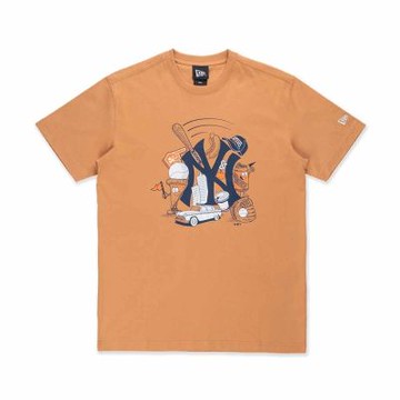 NEW ERA 男女 短袖上衣 MLB GRAPHIC 紐約洋基 大地咖 NE14500125