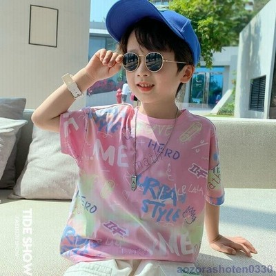 子供服 Tシャツ キッズ 男の子 韓国子ども服 ゆとり半袖 丸い襟 トップス スウェット 春夏 ジュニア カジュアル 普段着 通学着 2色 通販 Lineポイント最大get Lineショッピング