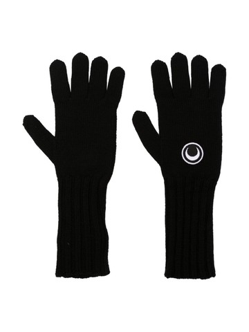 Marine Serre - Crescent Moon-motif wrist-length wool gloves - unisex - Wool - M/L - Black