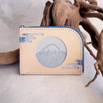 富士山拉鏈零錢包 | 手縫皮革材料包 | BSP155