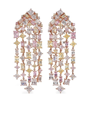 Anabela Chan - 18kt rose gold vermeil Cascade diamond earrings - women - 18kt Gold/White Diamond/Rhodium Vermeil/18kt Gold Vermeil/Diamond - One Size