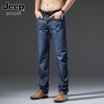 吉普牛仔褲男士2026春季直筒寬松青年潮牌商務彈力長褲休閑大碼男