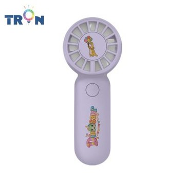 TRON 迷你手持風扇 紫色 恐龍馬戲團 三檔風速 防丟掛繩 充電風扇