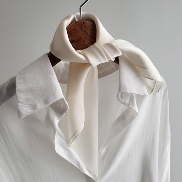 Babisoo 100% 絲綢 迷你蜜桃圍巾  Cream  Free(53*53cm)