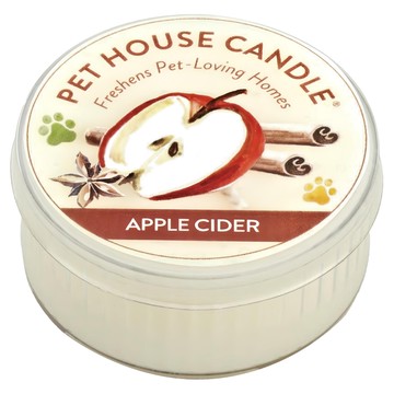 PET HOUSE 室內除臭寵物香氛蠟燭 蘋果西打 無添加色素 石蠟 石油 可重複使用 連續使用時間長達12小時 100%全天然黃豆蠟、純棉芯  43g  1罐