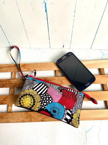 北歐花五層手機長夾 日本棉布 附手腕帶 聖誕 生日 開學交換禮物