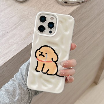 iPhone17ProMax質感隕石保護殼 流淚小黃狗 蘋果16 15 14 13 12 精準大孔孔位 防撞防摔軟殼