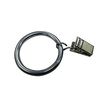 特力屋 28mm實木窗簾桿 金屬環吊夾10入 鎳色