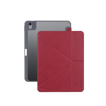 MONOCOZZI iPad Air 11(2024-2025)/10.9/Pro 11透明背板皮革保護套-酒紅