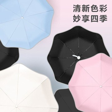 ⚡臺灣出貨⚡圓角雨傘可愛遮陽超輕防紫外線兩用便攜純色小清新迷你傘超小兒童0715