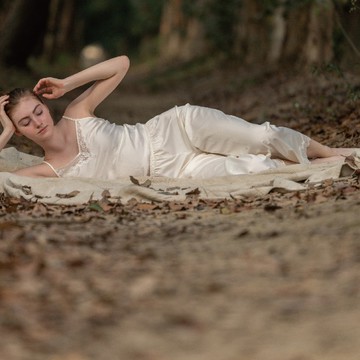 NUDE 絲柔光璨長褲 - S-寶石藍