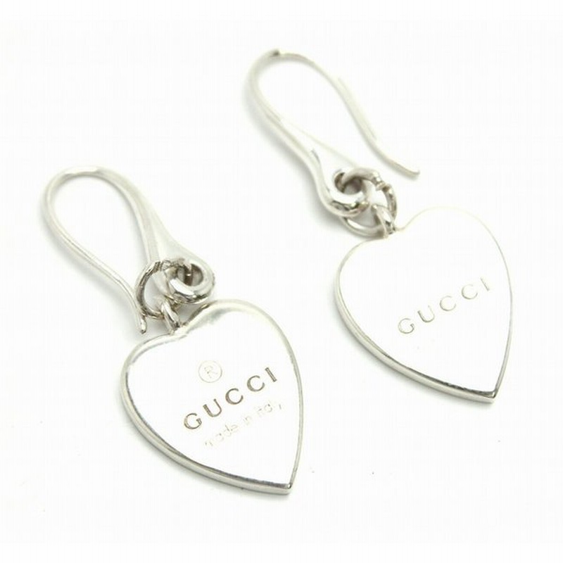 ジュエリー Gucci グッチ ピアス トレードマーク刻印 ロゴ シルバー Sv925 ハートモチーフ U 通販 Lineポイント最大0 5 Get Lineショッピング