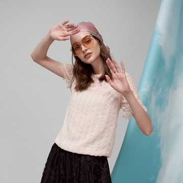 CLL巧玲瓏 優雅蕾絲小流蘇雕花上衣 2163922