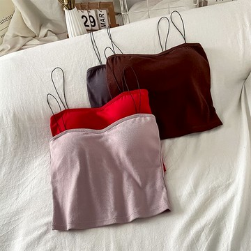 歐美抹胸內衣吊帶背心女內搭外穿美背帶胸墊裹胸辣妹短款上衣夏裝