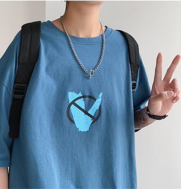 FINDSENSE X 男款 時尚 寬鬆舒適 男裝寬 日系中性休閑情侶大碼原宿港風短袖T恤男