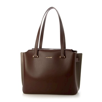 LA BAGAGERIE 皮革肩背托特包（酒紅）_廠商直送