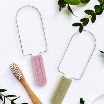 韓國sillymann 100%鉑金矽膠U行刮舌器 - 綠