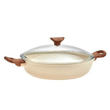 義大利Sambonet-RockNRose雙耳平底深鍋(附蓋)-28cm