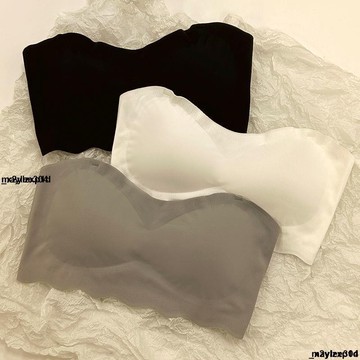 大促銷四 內衣 文胸 無痕 胸罩夏季冰絲無痕無肩帶內衣運動聚攏防滑不掉鋼圈隱形胸罩吊帶抹胸女