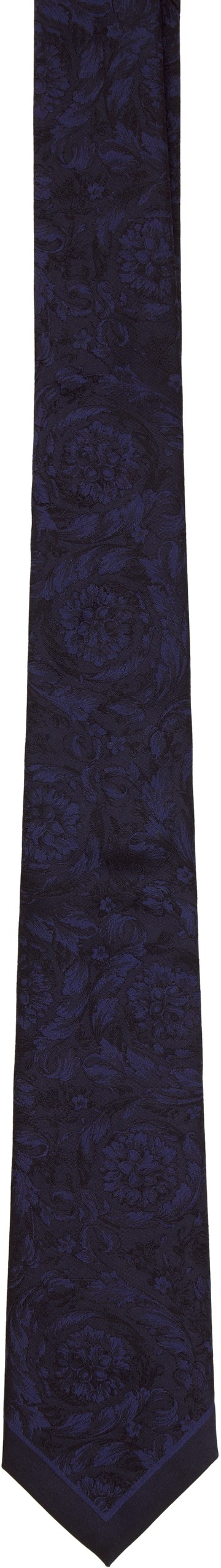 Versace 海军蓝 Barocco Jacquard Silk 领带