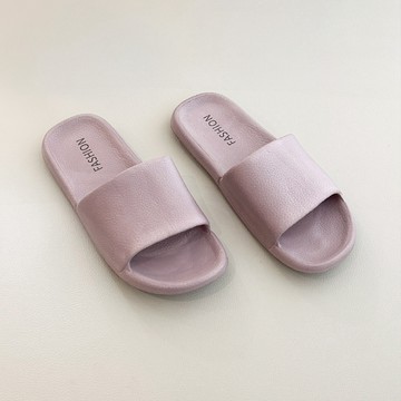 皮革紋Q彈拖鞋 EVA輕量防水材質 鞋底厚度1.5-2cm  40~41  莫蘭迪紫  1組