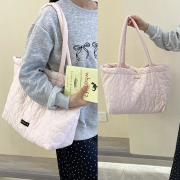 2024新品羽絨包愛心大容量托特包女通勤小眾單肩包休閑百搭女