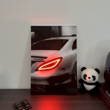 免運 臺現網紅世界名車掛畫 汽車3d發光壁畫 呼吸燈爆閃遙控亞克力電子畫定制畫 臥室電競房掛畫 氛圍燈車燈無線遙控發光畫