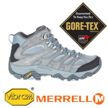 【MERRELL 美國】MOAB 3女GTX中筒多功能健行鞋『灰/藍』036312 戶外 露營 登山 健行 休閒 時尚 健行鞋