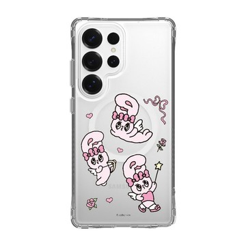 艾絲樂小兔天使亂花防摔透明SAMSUNG手機殼