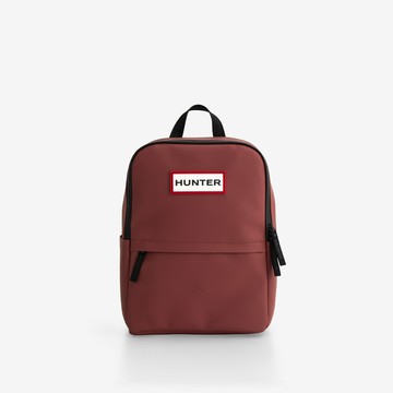 橡膠感防水後背包-栗棕紅