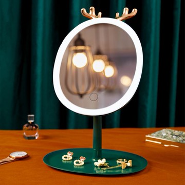 女孩子喜歡的東西led化妝鏡帶燈可折疊便攜適合送姐生日禮物實用