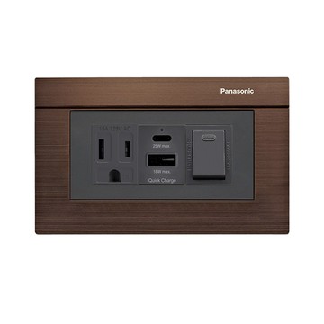 EZ CHARGER 國際牌(R)Panasonic(R)Glatima(R)面板-磐石25W USB(A+C)+磐石AC安全插座+國際牌(R)開關