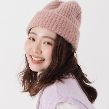 保暖粗針小愛心針織毛帽