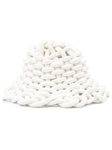Isa Boulder - interwoven open-knit bucket hat - women - Acrylic/Elastane - One Size - White