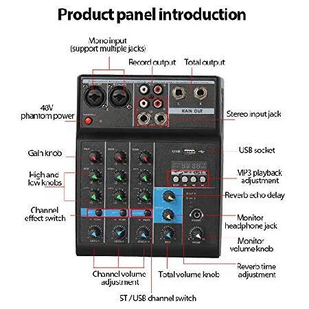 Professional Audio Mixer, ALPOWL Sound Board Console System, Interface Channel Digital USB Bluetooth MP3 Computer Input 48V Phantom Power St並行輸入