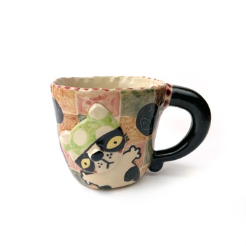 Nice Little Clay 手工大馬克杯 可愛貓 0103L-46