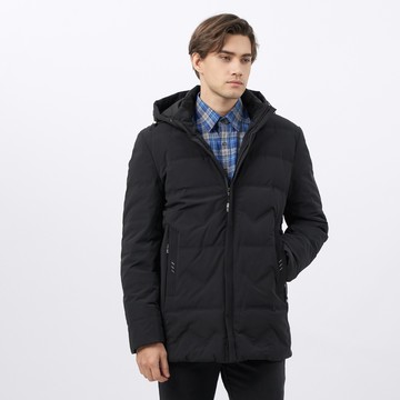 Pierre Cardin 男款 都會休閒連帽羽絨夾克外套-黑色 (5235772-99)