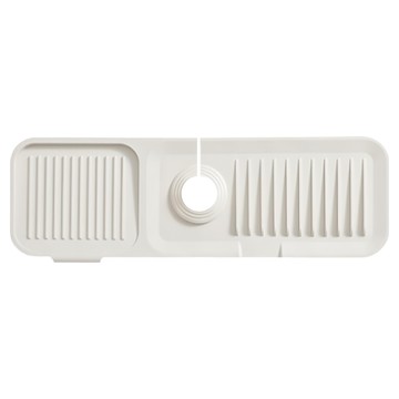 iSFun 極簡北歐 水龍頭衛浴廚房斜坡瀝水墊 特大號  1個  45 x 14 x 1.7cm  白色