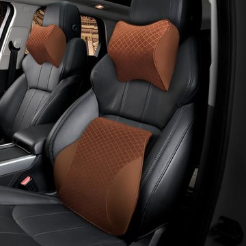 記憶棉汽車頭枕夏季冰絲護頸枕靠枕車內座椅靠墊車載頸部枕頭腰靠